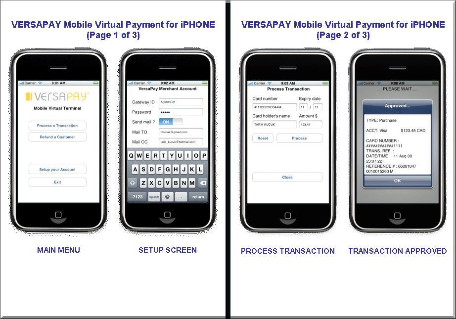 Versapay virtual credit card terminal for iphone